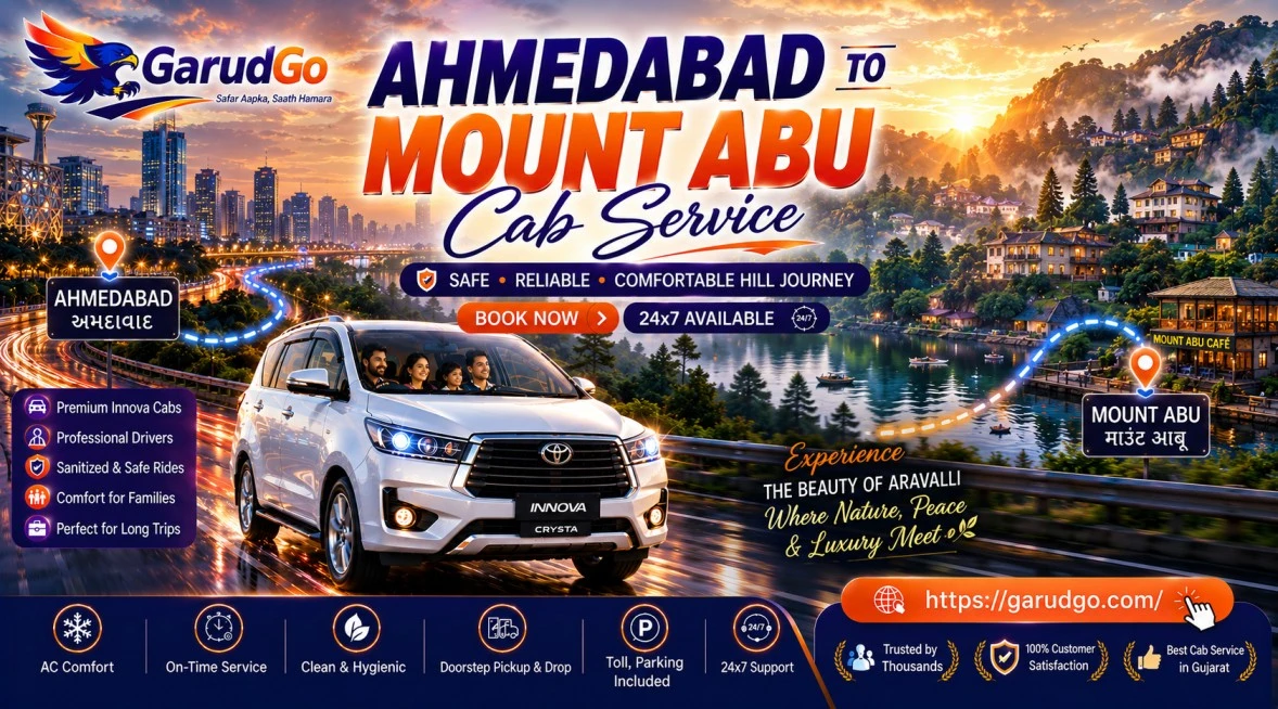 Ahmedabad to Mount Abu Cab Service