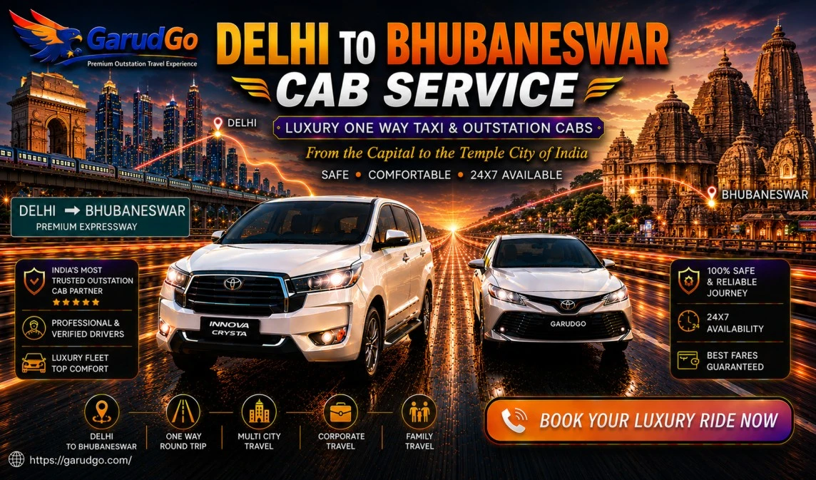 Delhi to Bhubaneswar Cab Service