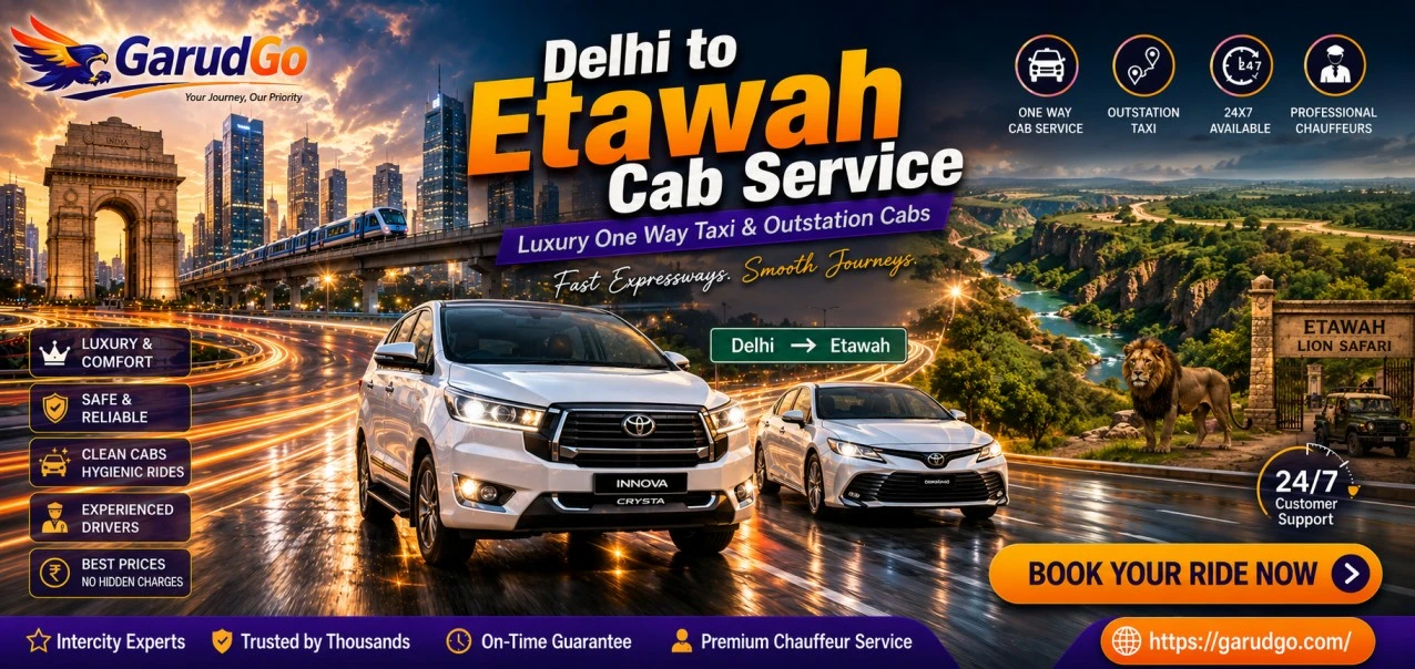 Delhi to Etawah Cab Service