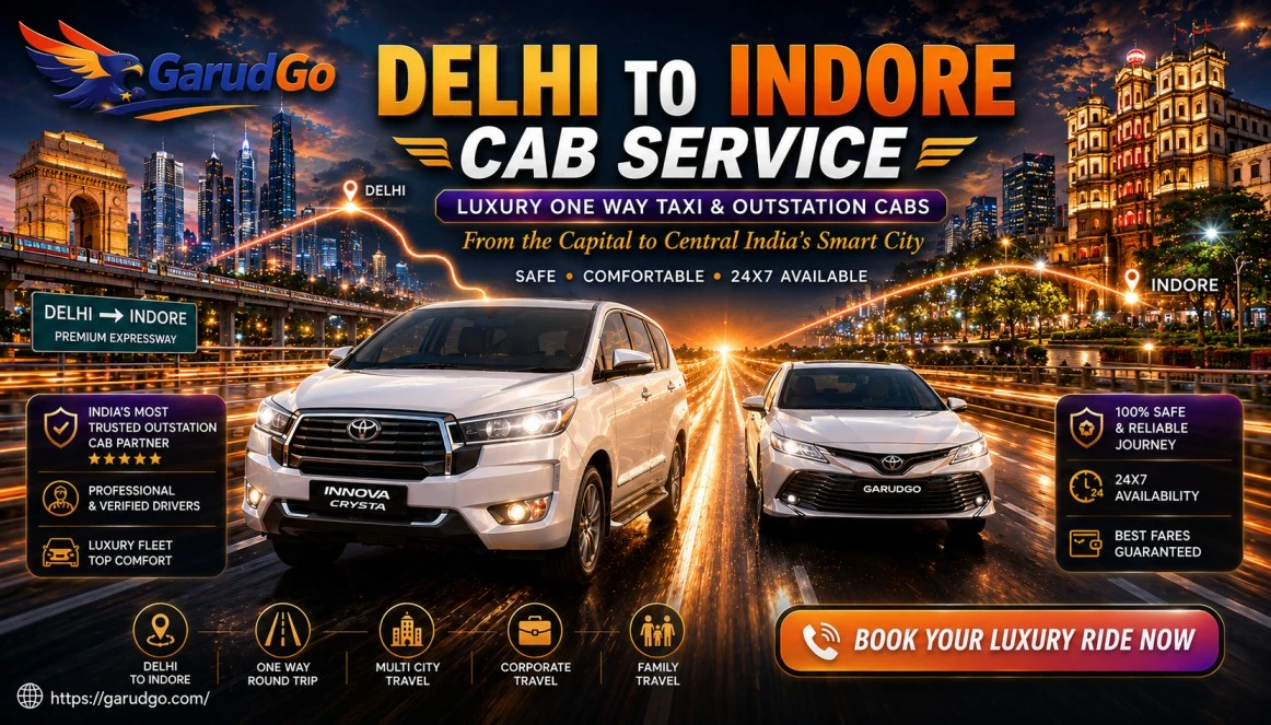 Delhi to Indore Cab Service