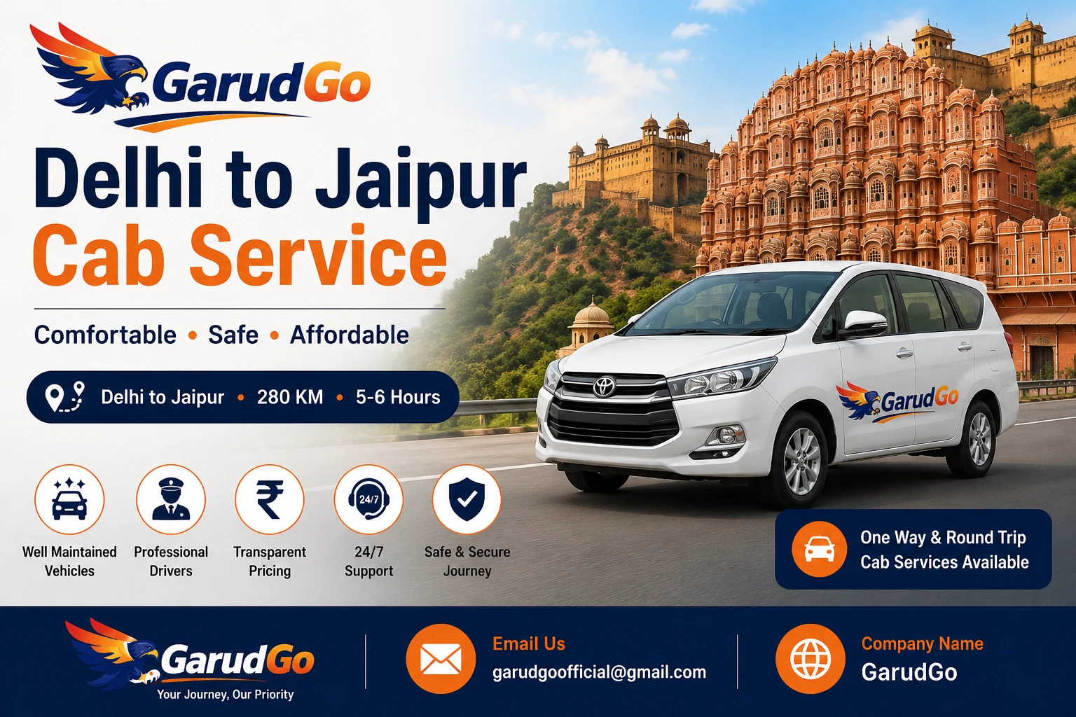 Delhi to Jaipur Cab Service
