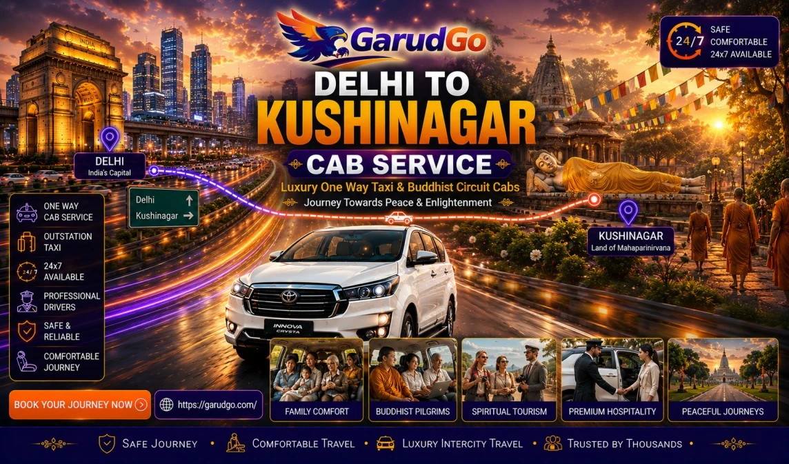 Delhi to Kushinagar Cab Service