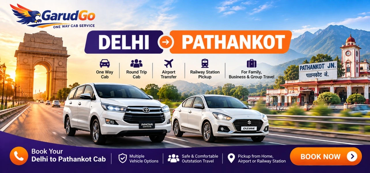 Delhi to Pathankot cab