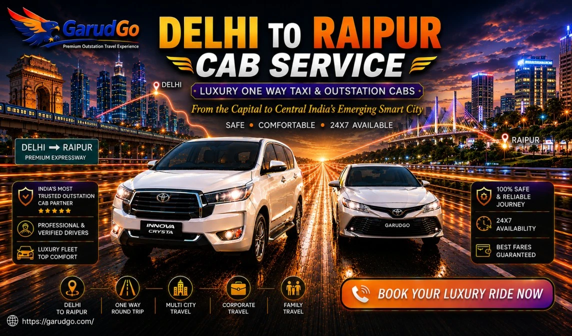 Delhi to Raipur Cab Service