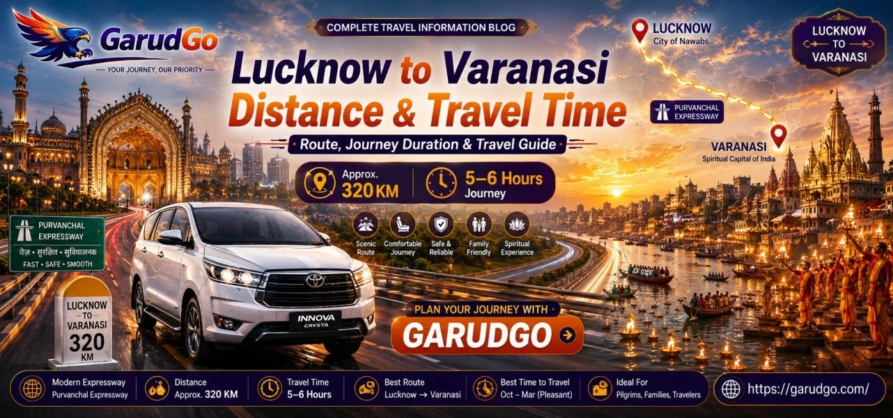 Lucknow to Varanasi Distance, Travel Time