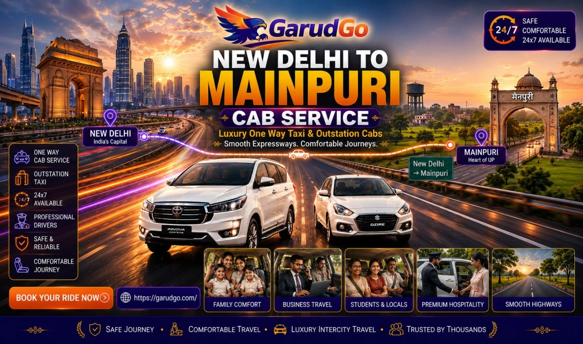 New Delhi to Mainpuri Cab Service