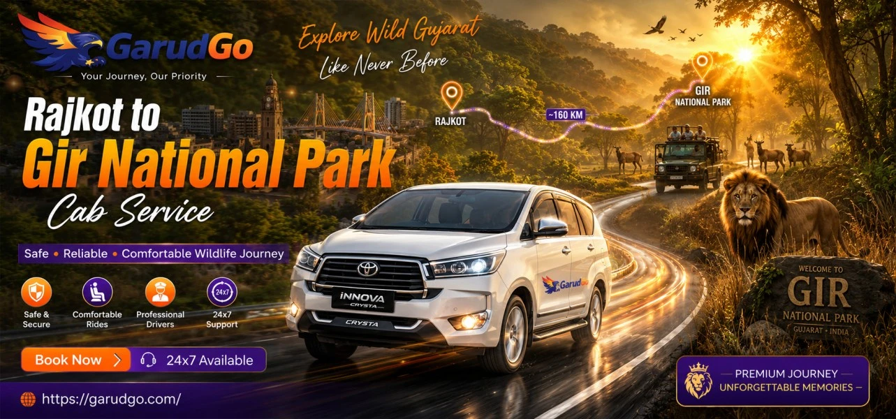 Rajkot to Gir National Park Cab Service