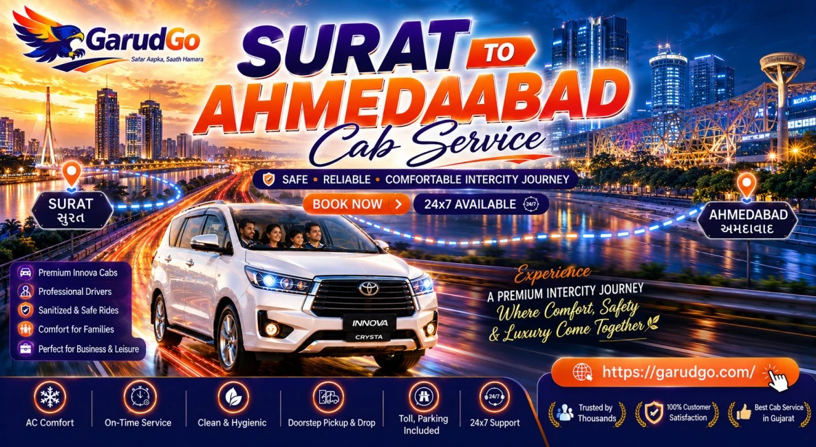 Surat to Ahmedabad Cab Service