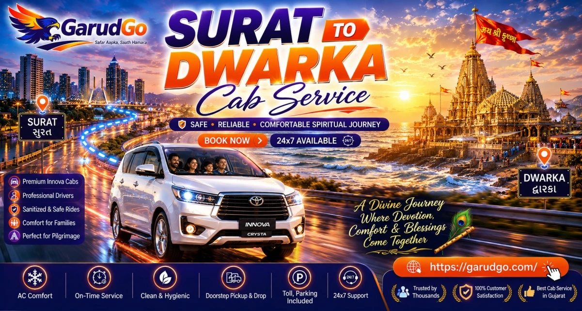 Surat to Dwarka Cab Service