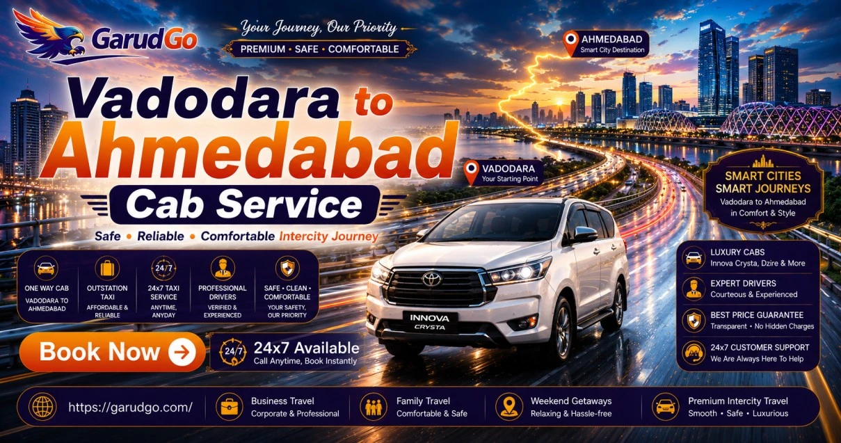 Vadodara to Ahmedabad Cab Service
