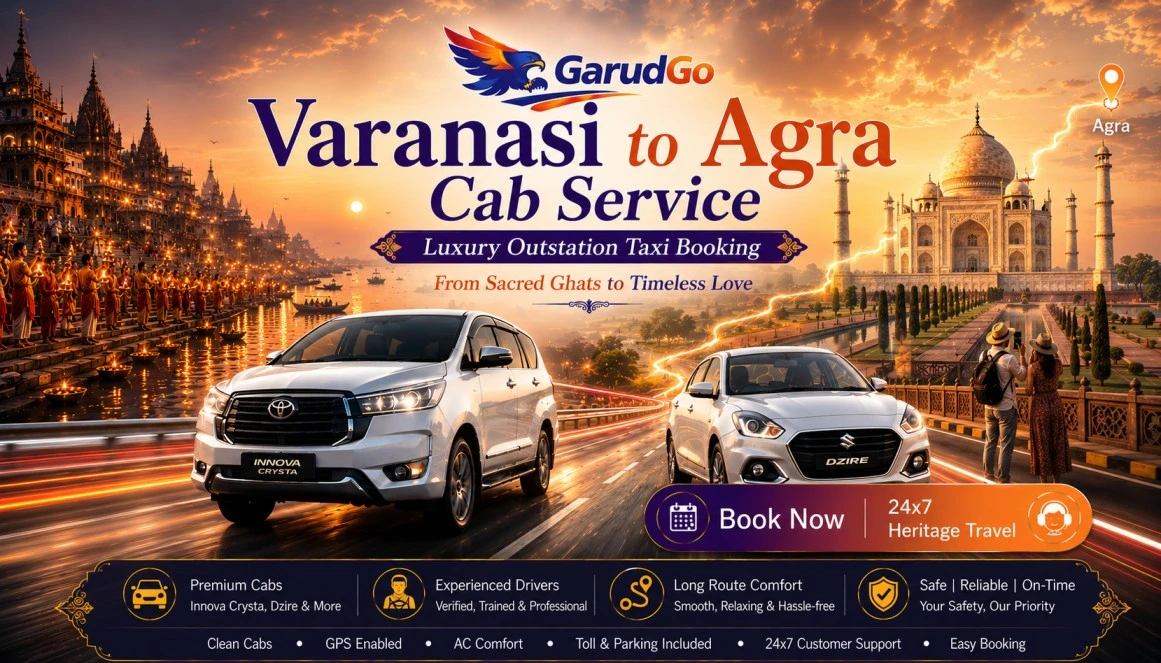 Varanasi to Agra Cab Service
