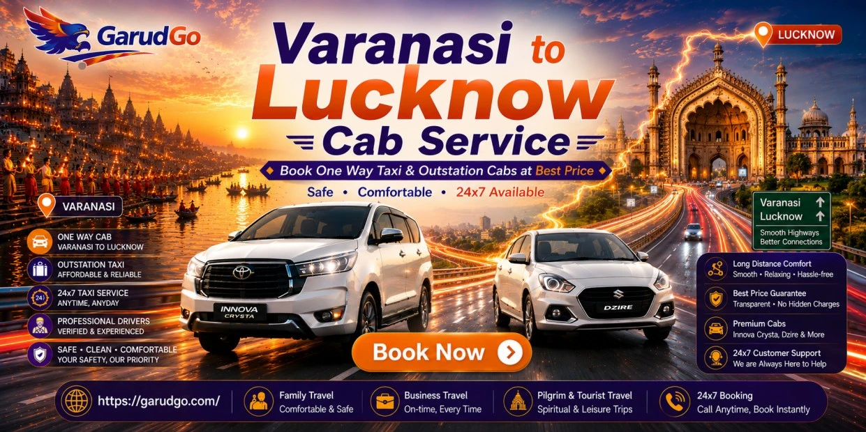 Varanasi to Lucknow Cab Service